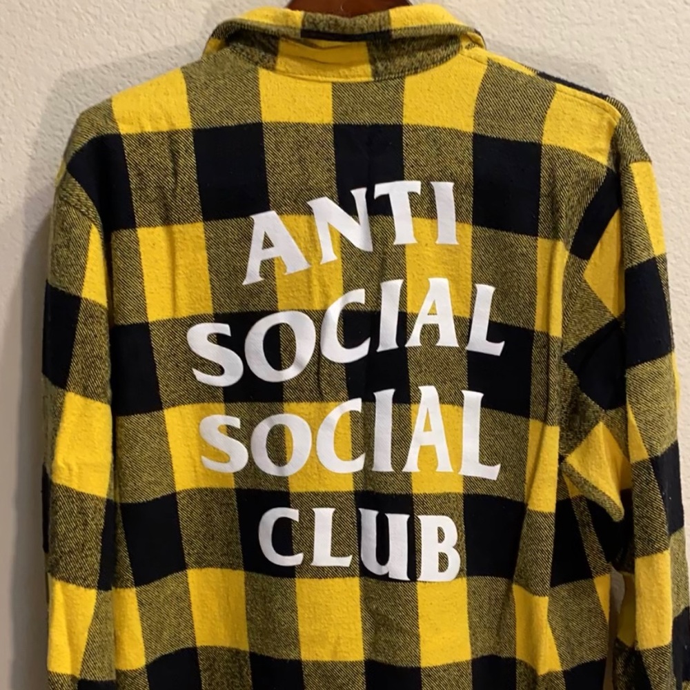 Anti social social club yellow and black flannel